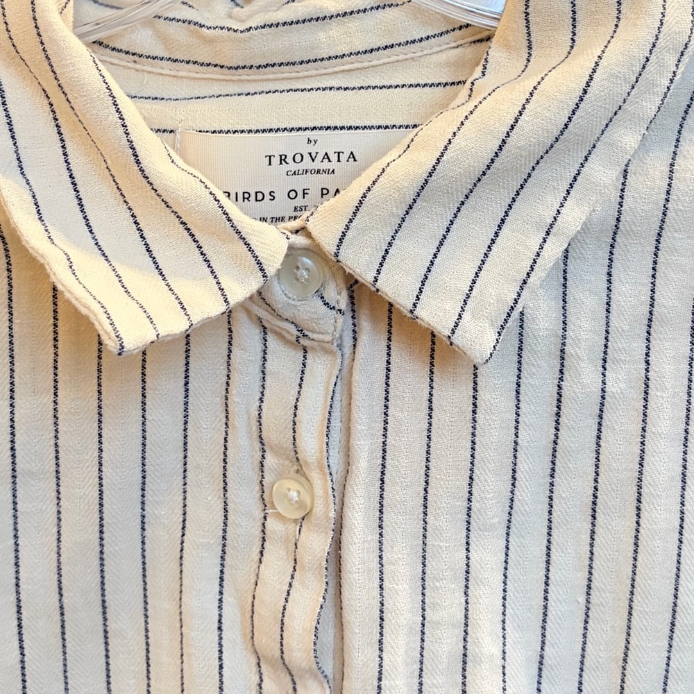Trovata Birds of Paradis Striped Peplum Top – Size M - Picture 5 of 6